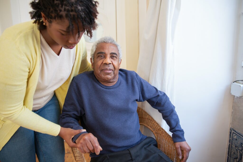 caregiver helping a senior from care matters always
